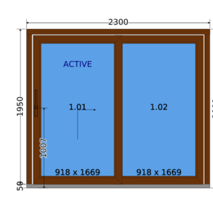 Sliding Door Modern Signature –  2300 x 2000 – Nut