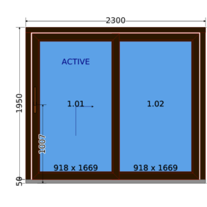 Sliding Door Modern Signature –  2300 x 2000 – Dark Oak